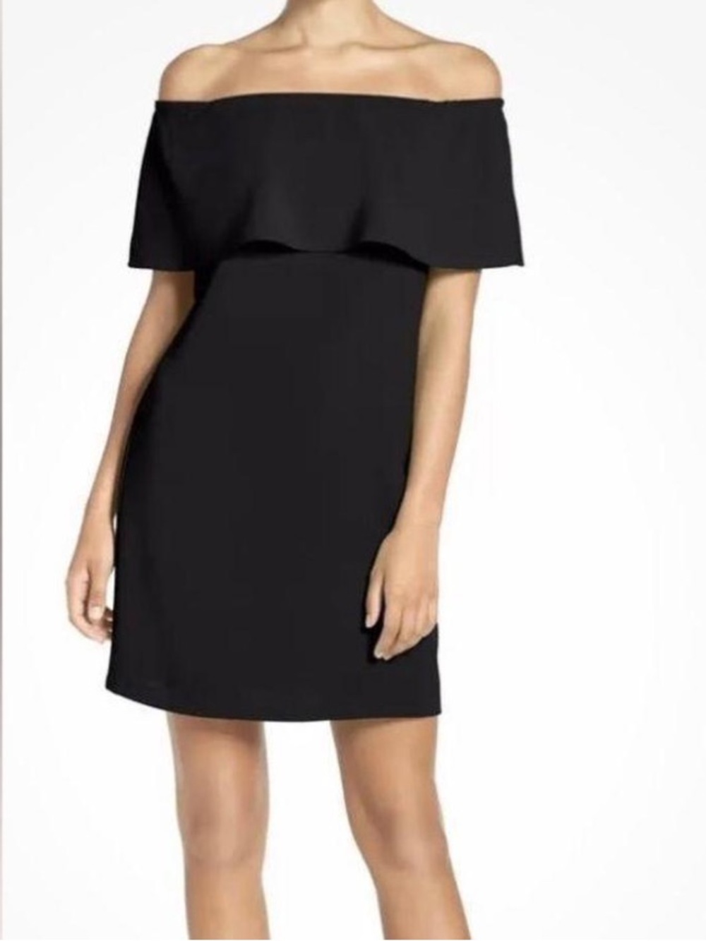 Charles Henry Classic Black Off The Shoulder Mini Dress Large L